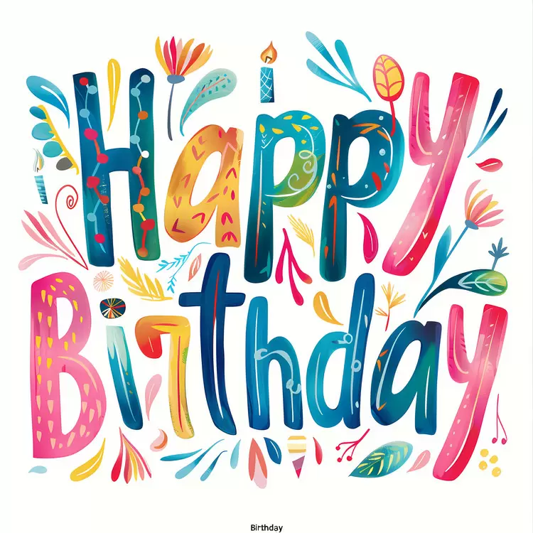floral happy birthday colorful special occasion textural