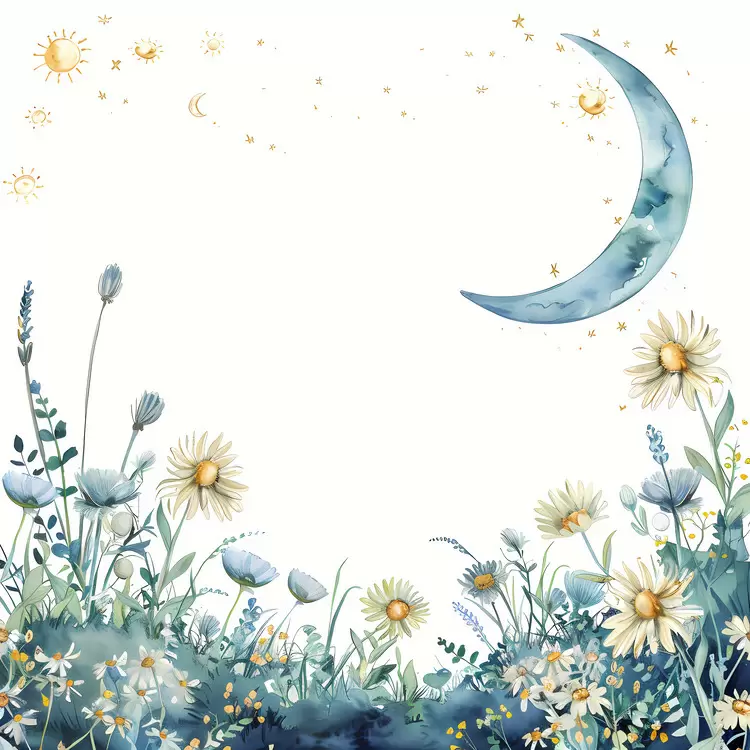 daisies marsh flowers dreamy summer night garden