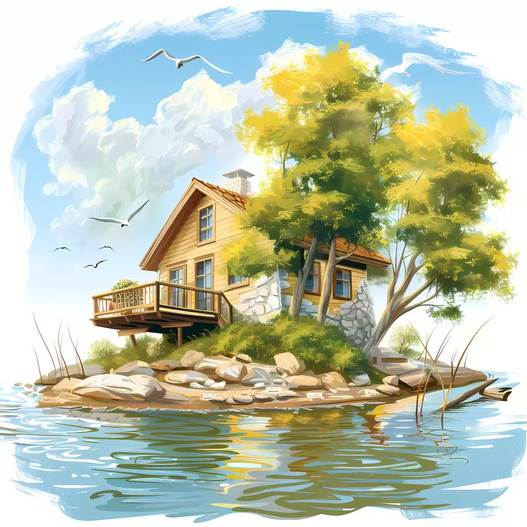 House Sky Island Bird Img