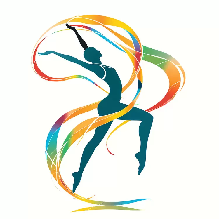 Olympic black and white body position silhouette Rhythmic gymnastics