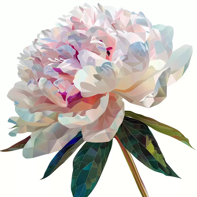 White Peony Botanical Petals Artistic Peonies
