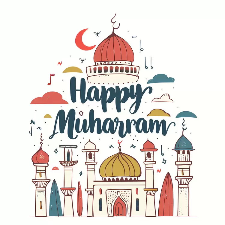 Happy Muharram minaret mohammedanism mosque dome