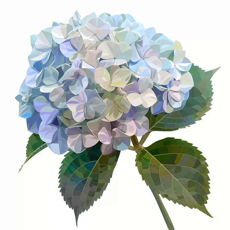 Botanical Soft Flowers Blue Watercolor Illustration