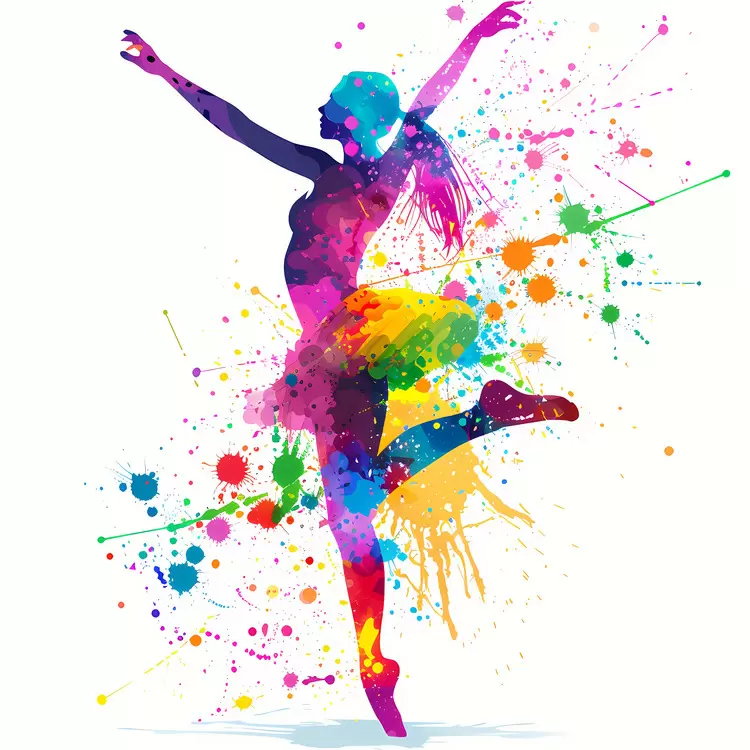 colorful abstract ballet dancer art