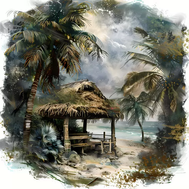 sandy hut peaceful beach summer house