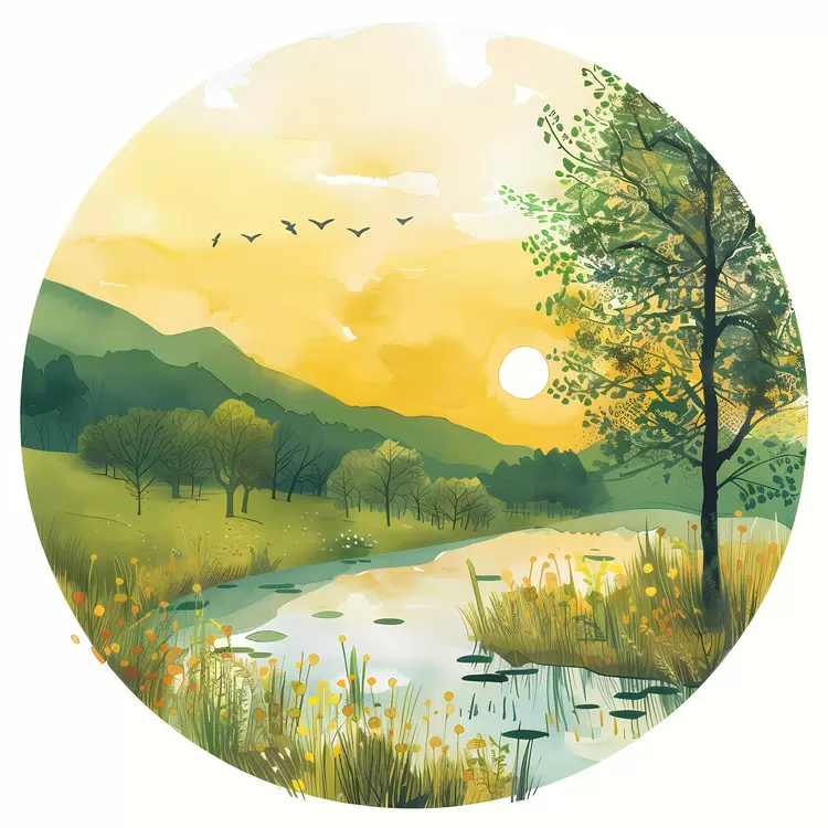 clouds mountains nature sunset river