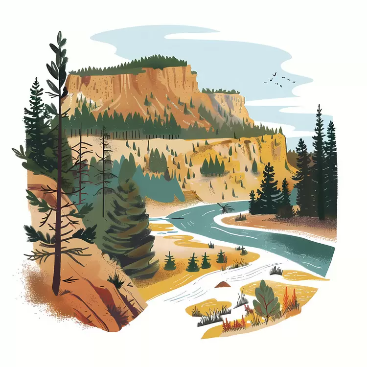 Yellowstone National Park landscape mountains river nature