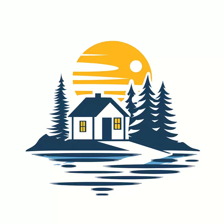 Pine trees Lakeside vacation Wooden house Vacation home Mountains