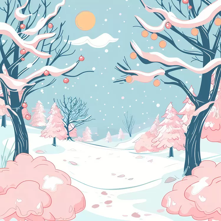 forest scene winter landscape with trees trees covered in snow winter sky Winter wonderland