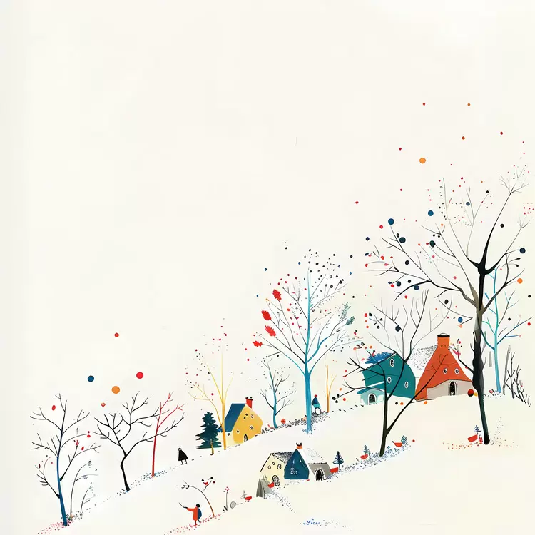 blue snow white landscape trees