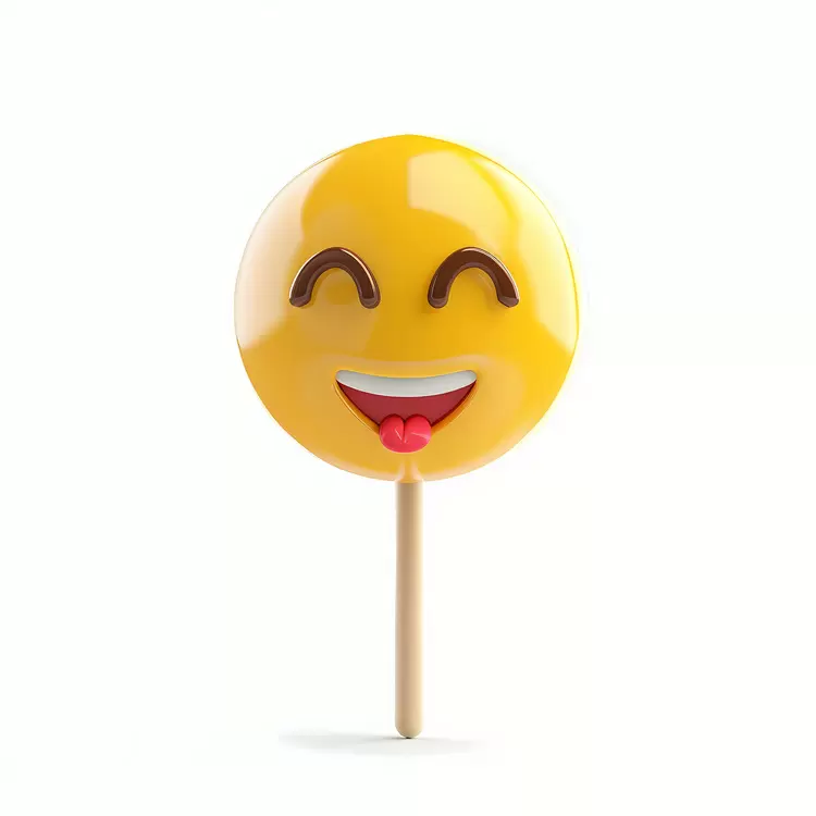 Smiling Face Yellow Confectionery Lollipop