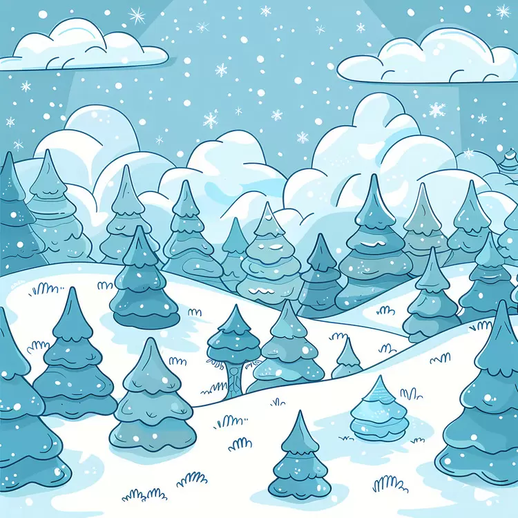 sky mountains trees for  : snowy landscape