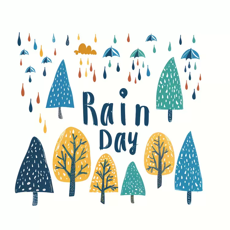 trees autumn Rain Day sky rainy day