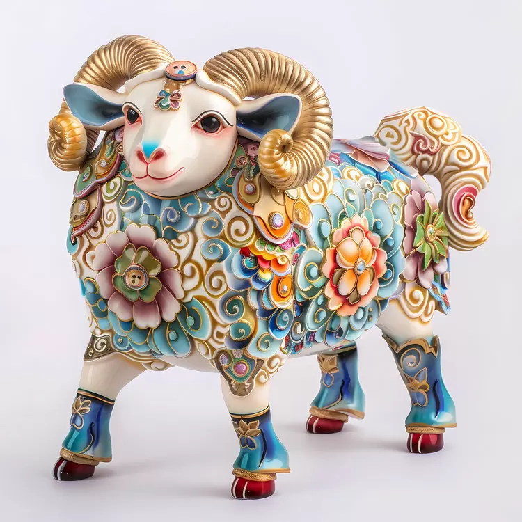 ornate Chinese Zodiacs floral painted creative