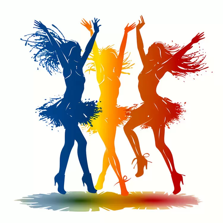 Fluid Female Energy Colorful Cheerleaders