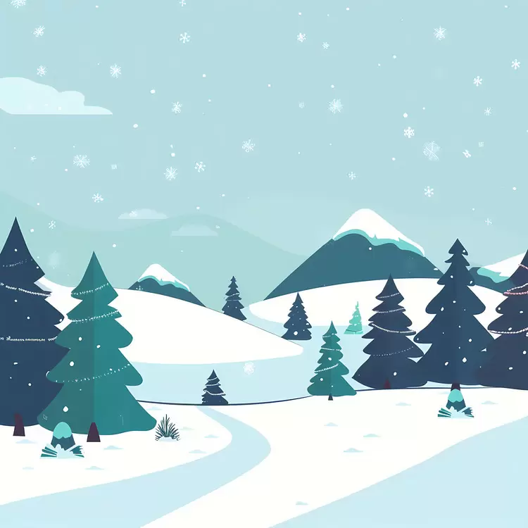 snowy Winter wonderland landscape mountainscape