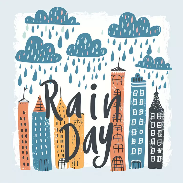 sketchbook skyline buildings drawings Rain Day