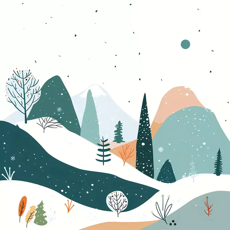winter scene snowy landscape trees covered in snow Winter wonderland
