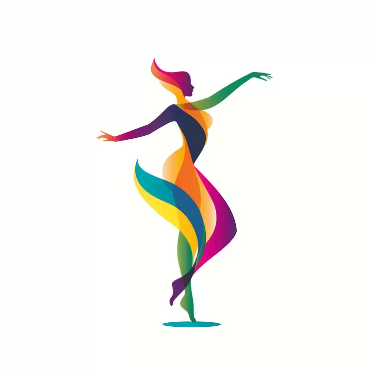 dynamic dancer motion colorful abstract