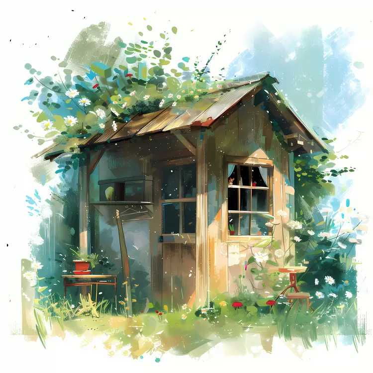 summer house roof shingles wooden building door knob vintage