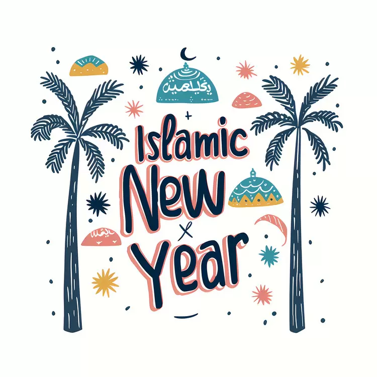 Islamic symbolism Typography New year poster Islamic New Year
