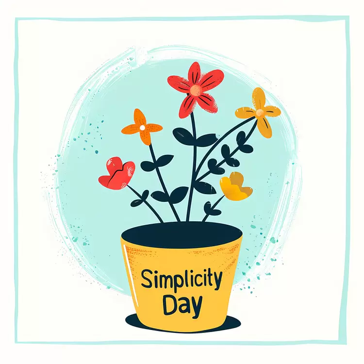 simple design potted flowers colorful flowers bright colors cheerful