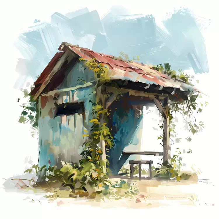 dilapidated summer house tattered rustic worn out