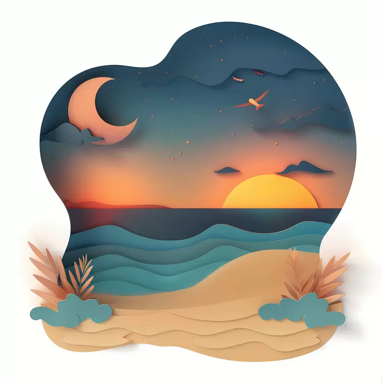 plants sand stars ocean waves