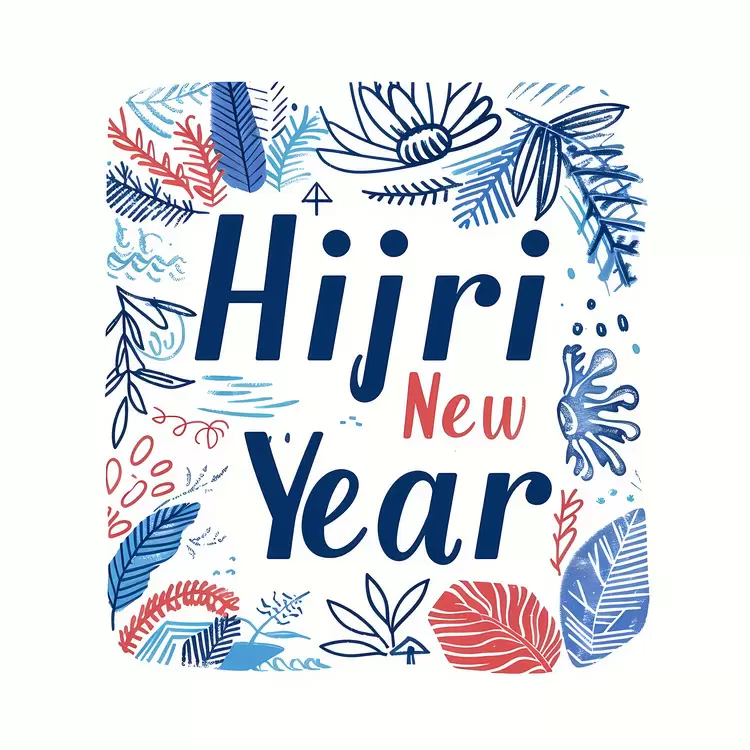 nature illustration wildflower botanical Hijri New Year floral
