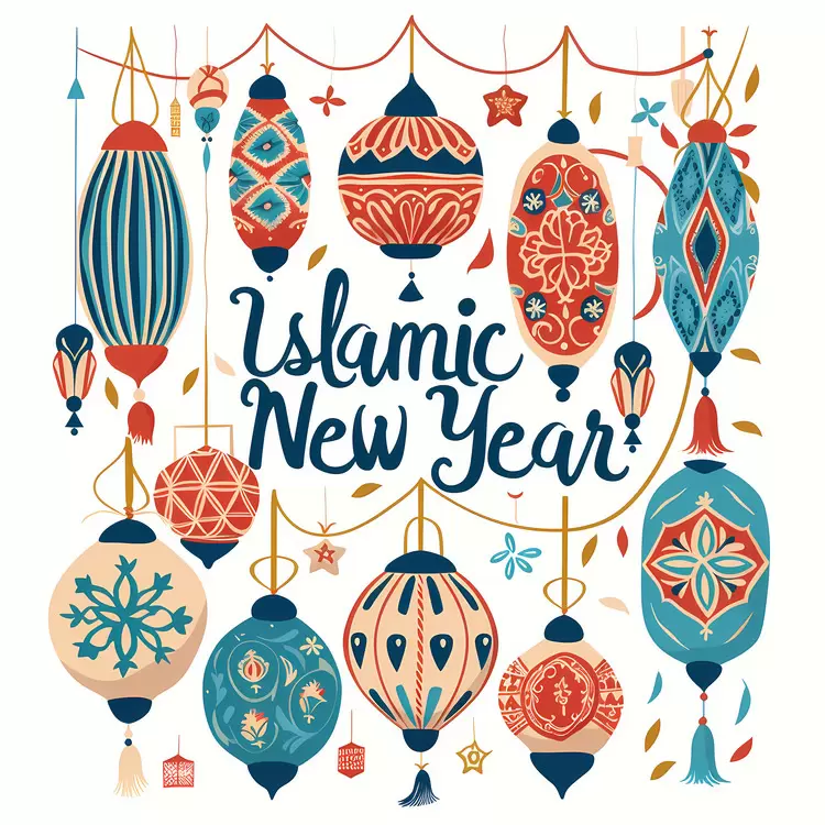 decorative element arabic new year shawl garland