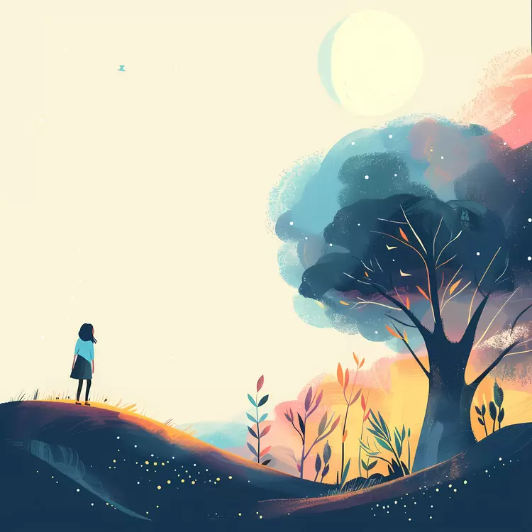 Mood Mysterious Landscape Grassy field Forest