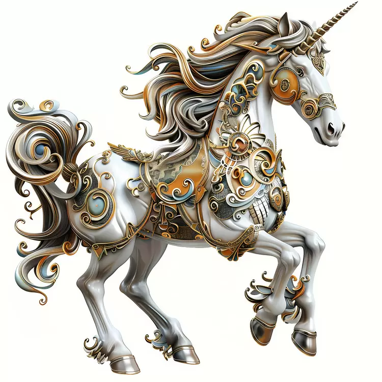 Royal Horse Chinese Zodiacs Decorative White