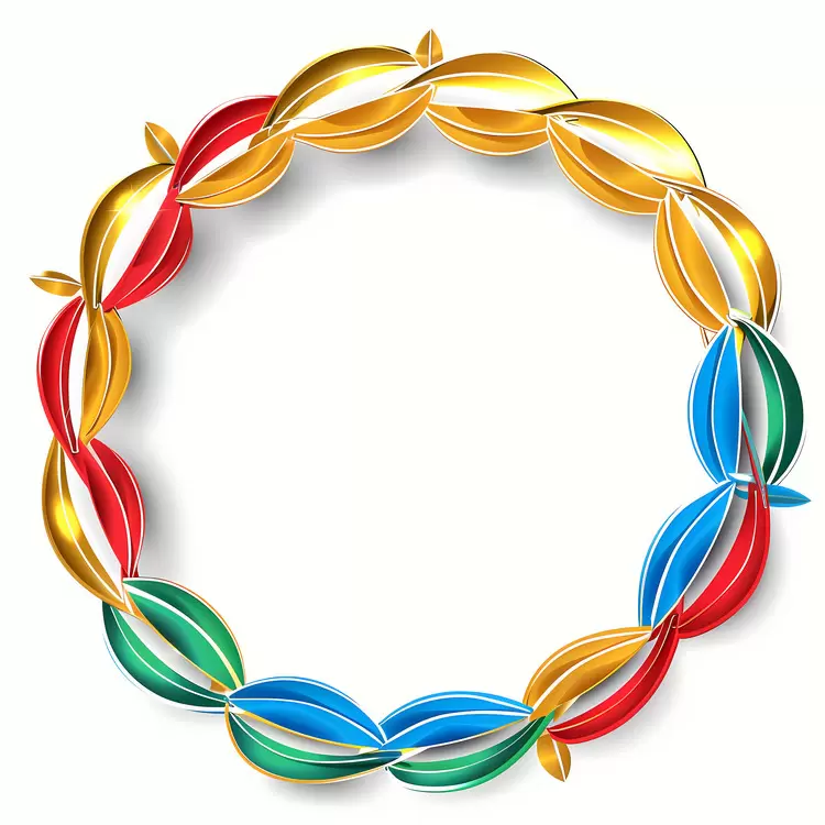 Border Shape Circle Wreath Colorful