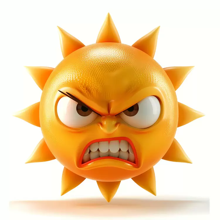Fiery sun face Fierce sun face Rageful sun face
