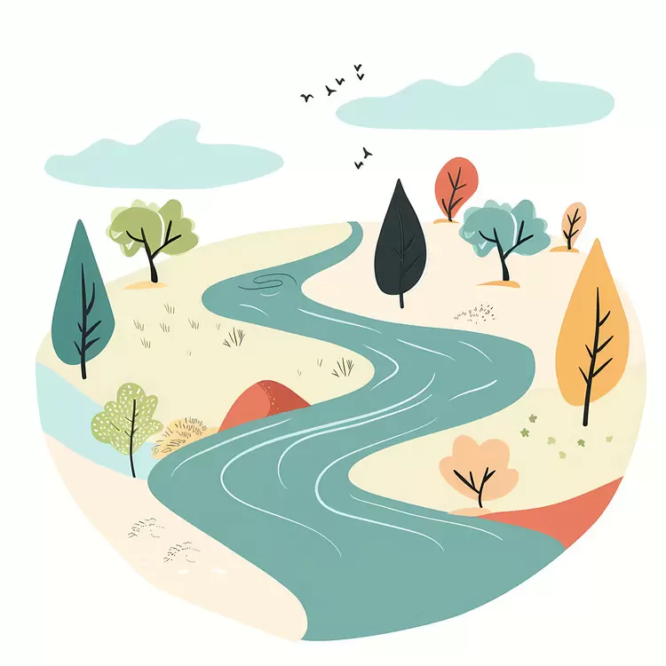 landscape greenery hills nature River meandering