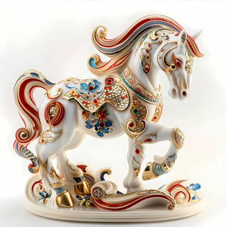Regal Decorated Gilt Figurine Chinese Zodiacs