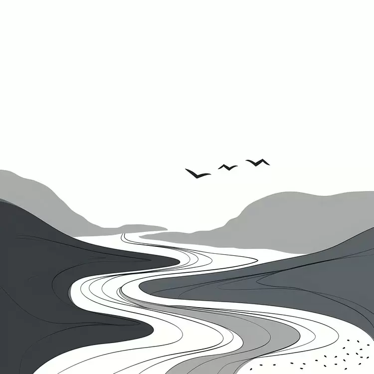 landscape abstract grey birds wilderness