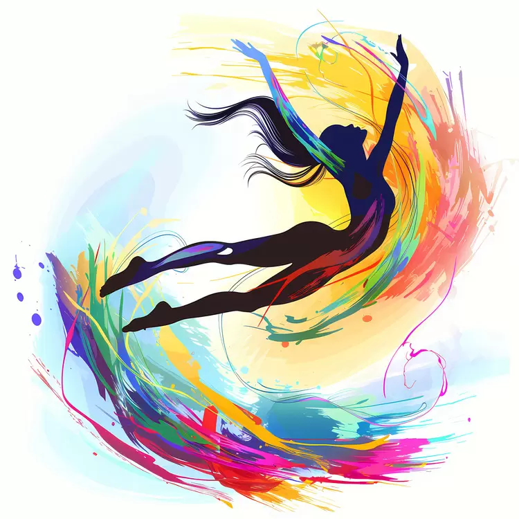 colorful abstract silhouette movement artistic