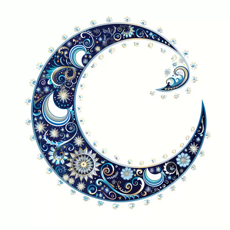 moon white background crescent summer night hand drawn