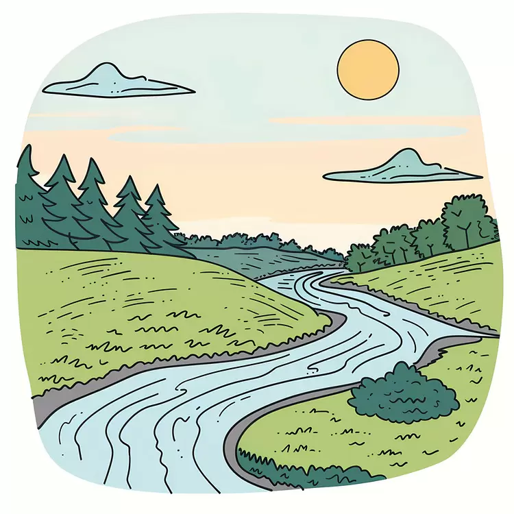 sky River meandering landscape water