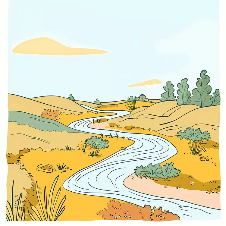 valley grass shrubs landscape blue sky