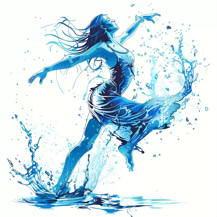 fine art woman digital art water