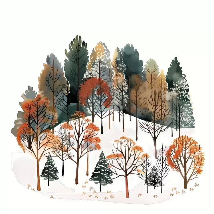 winter landscape colors trees woods