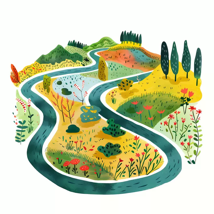 fields rural natural trees waterway