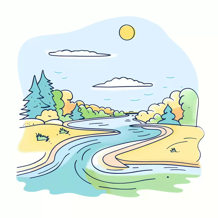 trees stream waterfall landscape