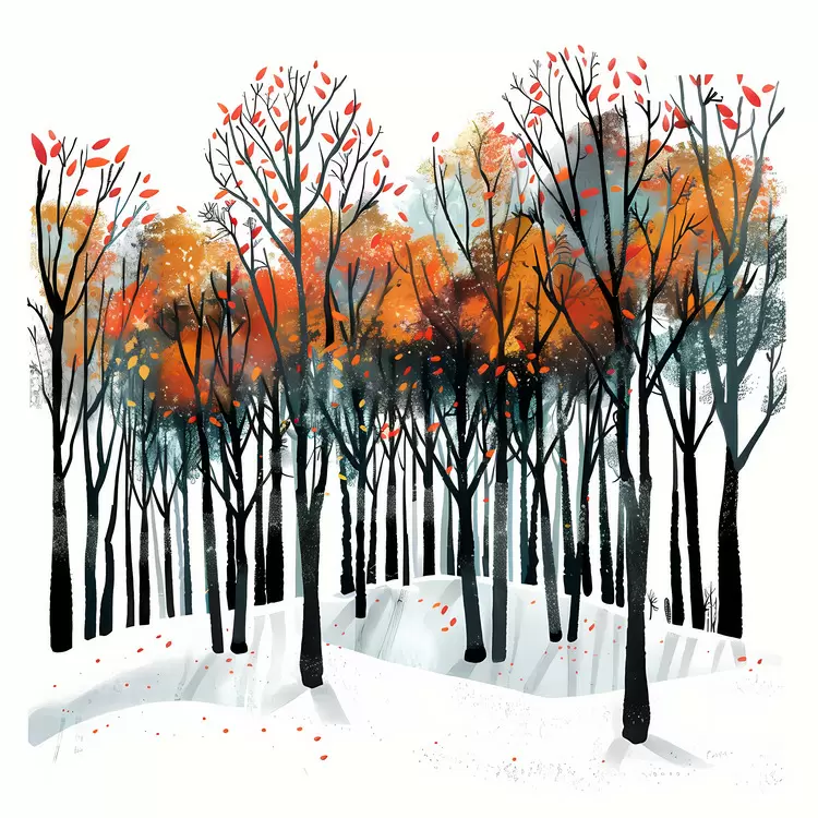 Leaves Winter forest Autumn Landscape