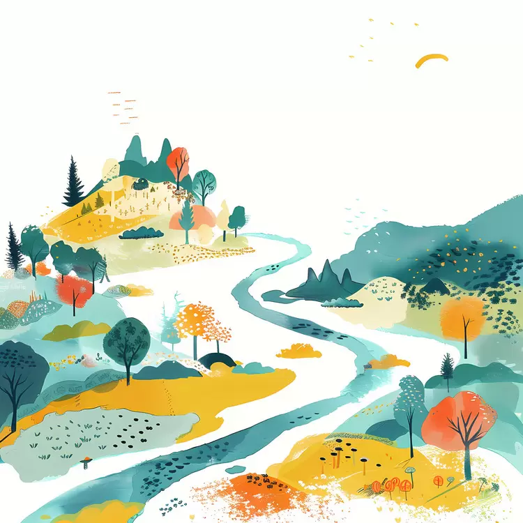 nature scenic view autumn trees mountains landscape