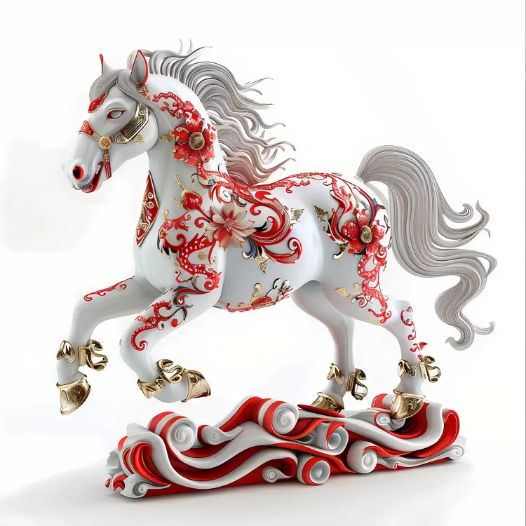 art vibrant floral red and white sculpture