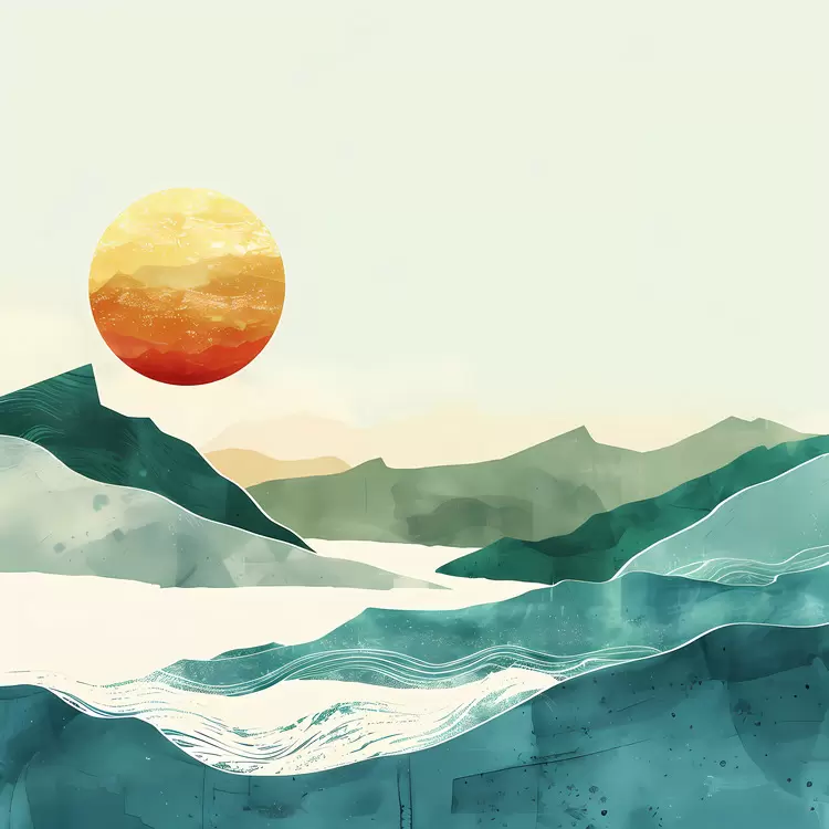 Ocean landscape Mountain Clouds Rock Sun