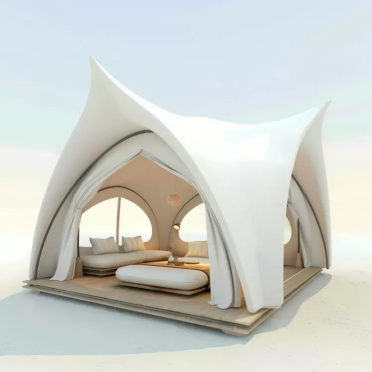 Clean Modern 3D model summer house Comfortable